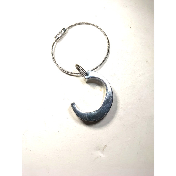 C Keychain Silver Tone Metal Industrial - Picture 5 of 6